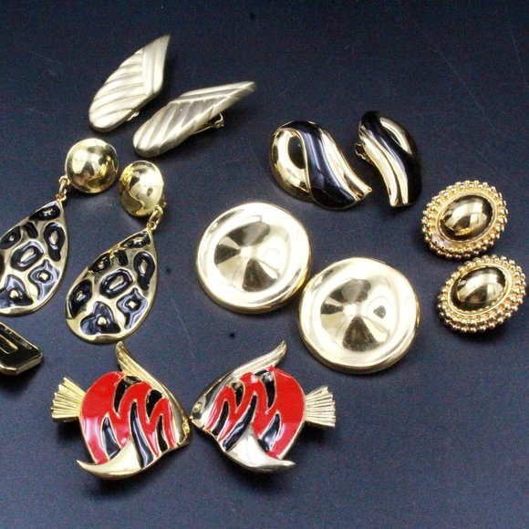 Vintage Designer Monet Unmarked Fish Summer Vibe Enamel 3" Long Drop Earrings - Picture 2 of 7